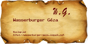 Wasserburger Géza névjegykártya