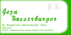 geza wasserburger business card